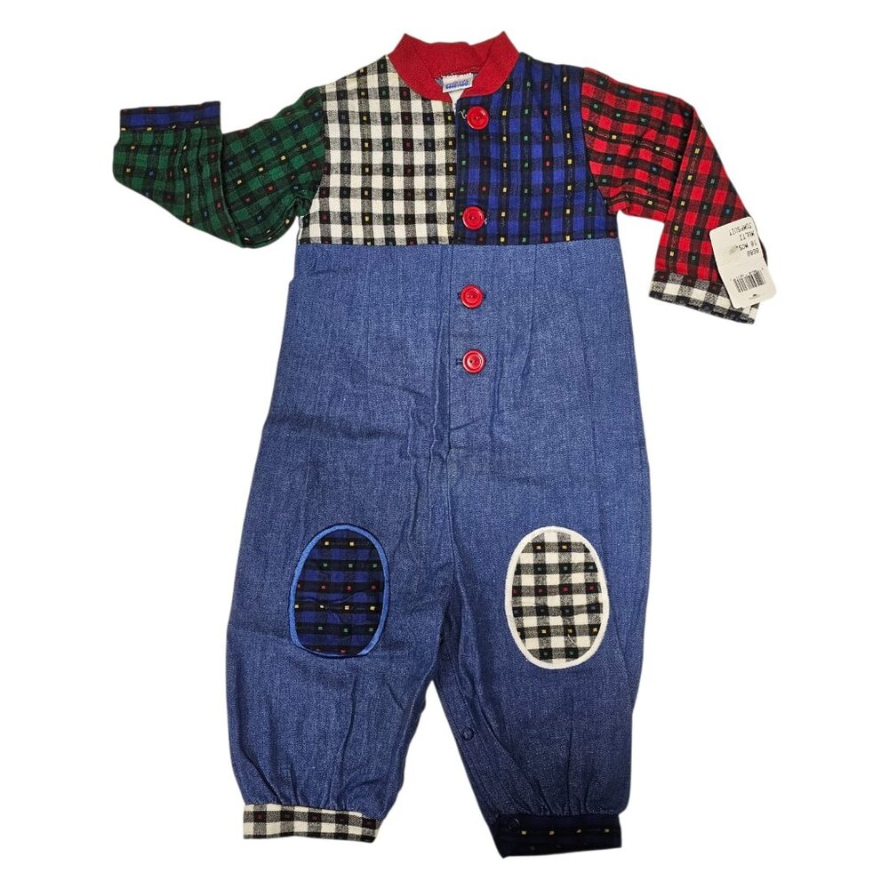 VTG 80s Alexis  patches chambray overall  USA made